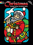Christmas coloring book stained glass designs