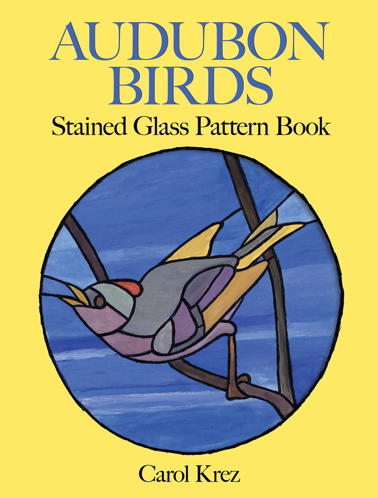 Birds coloring book stained glass designs