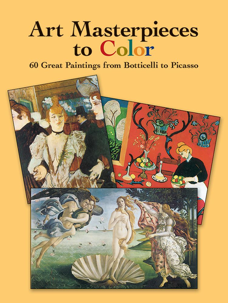 Fine art masterpiece paintings to color in