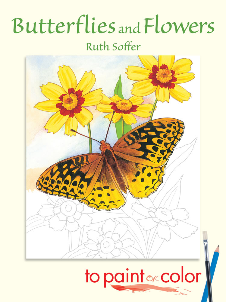 Butterflies and flowers coloring book for adults