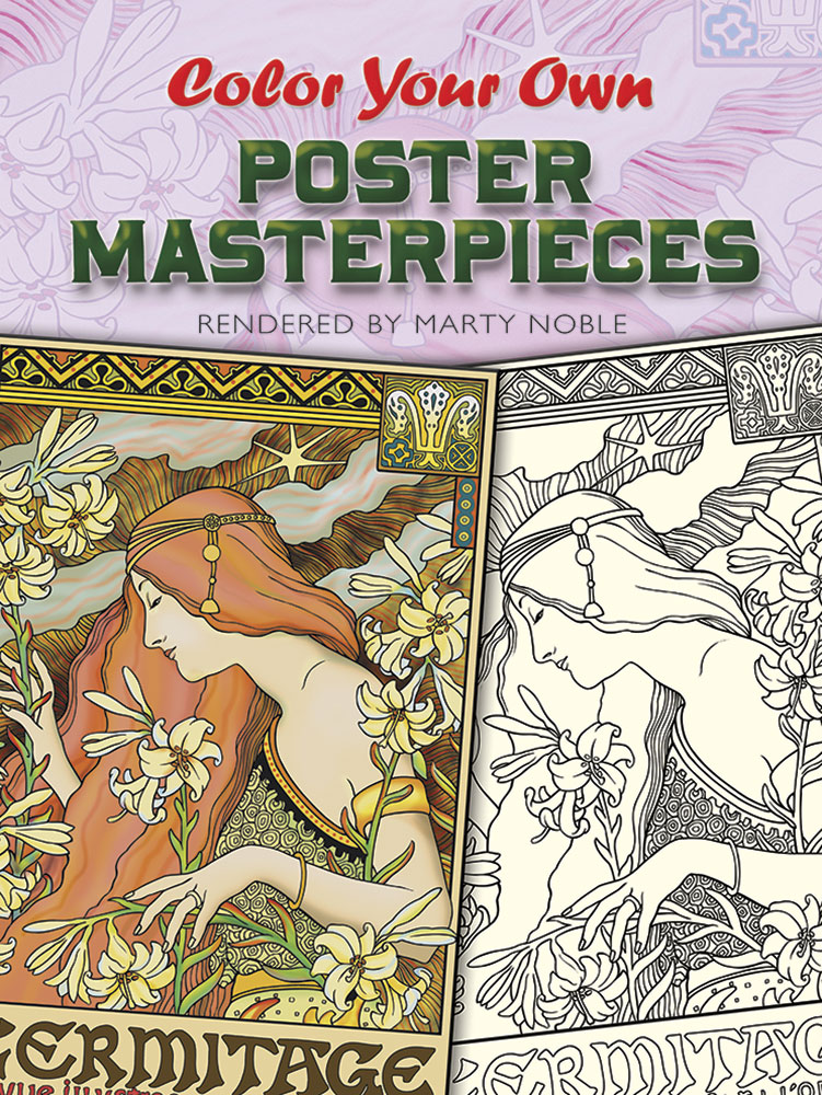 Fine art masterpieces poster coloring book