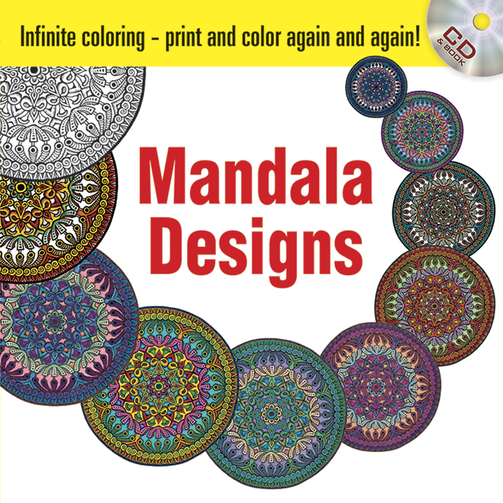 Mandala designs CDROM and book, infinite coloring mandalas