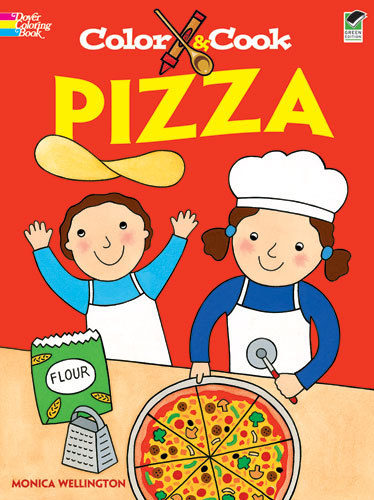 Pizza coloring book for children who cook