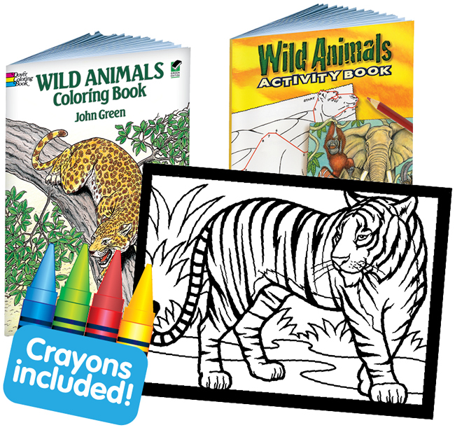 Wild Animals coloring and art activity kit