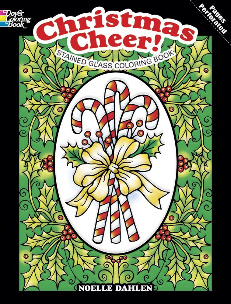 Christmas coloring book stained glass designs for adults