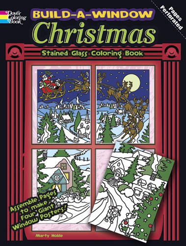 Christmas window scenes poster coloring book