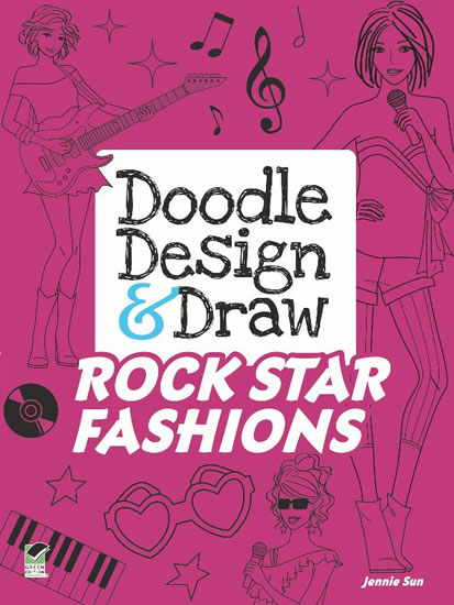 doodle and draw rock star fashions coloring book