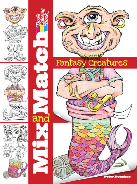 Fantasy creatures coloring activity book