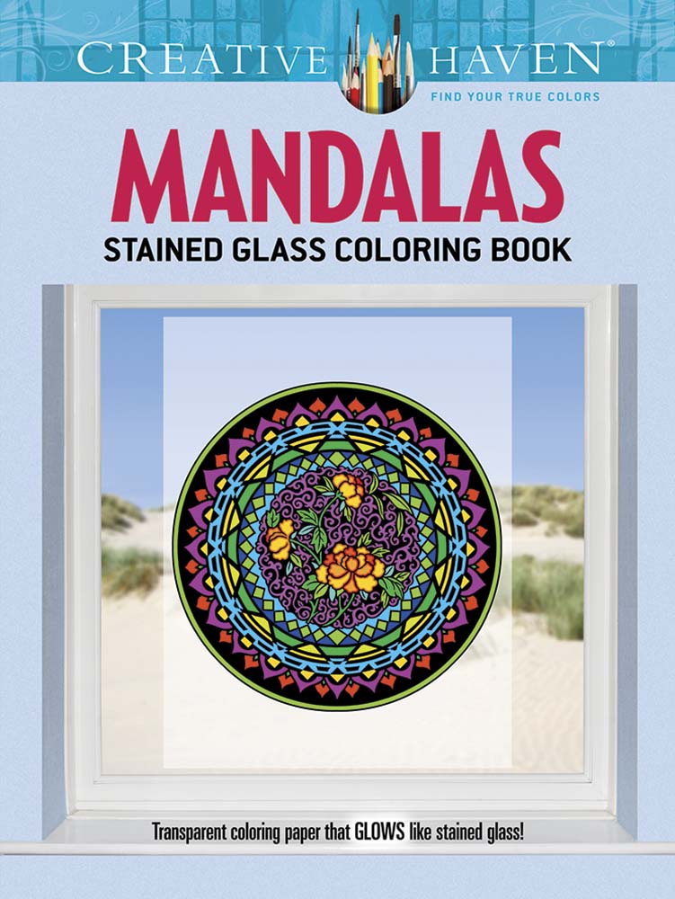 Stained glass window art mandala coloring book