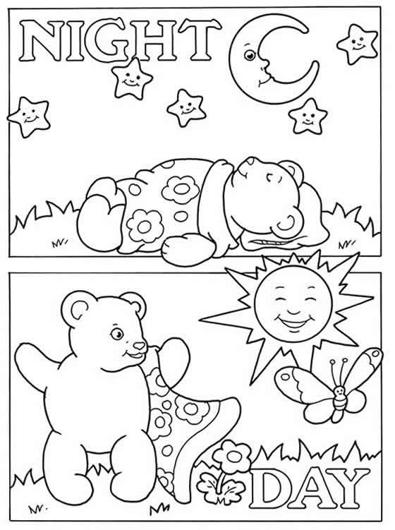 day and night coloring pages for preschool - photo #34