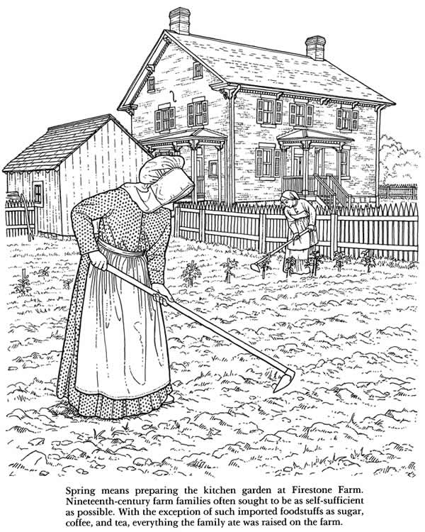 colonial village coloring pages - photo #31