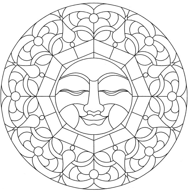 mandalas stained glass coloring pages - photo #20