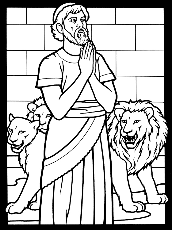 daniel in the lions den coloring pages - photo #9