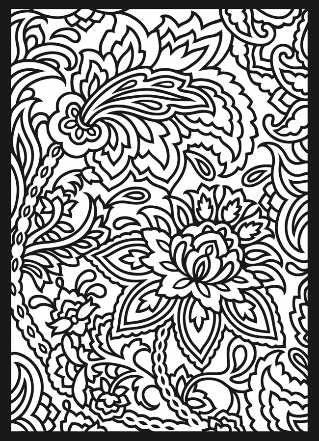 detailed paisley flower coloring pages - photo #36