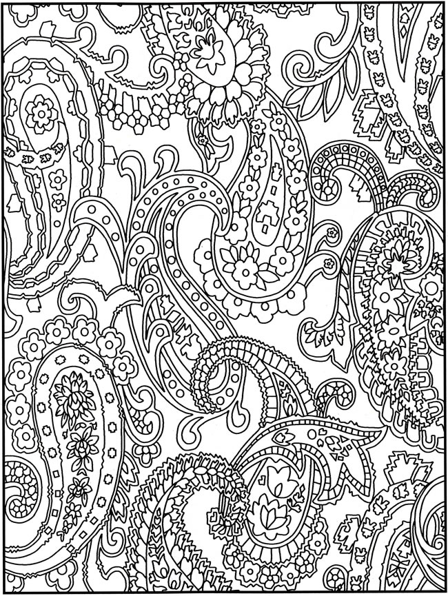 paisley flower coloring book pages for adults - photo #26
