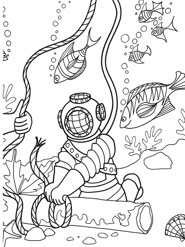 ocean diving coloring pages - photo #1