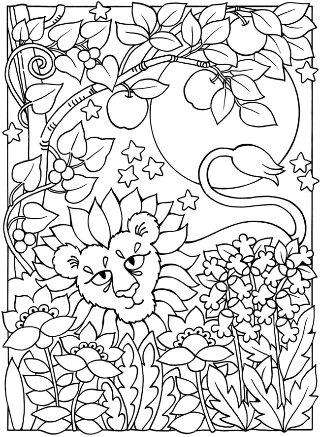 difficult stars moon and sun coloring pages - photo #16