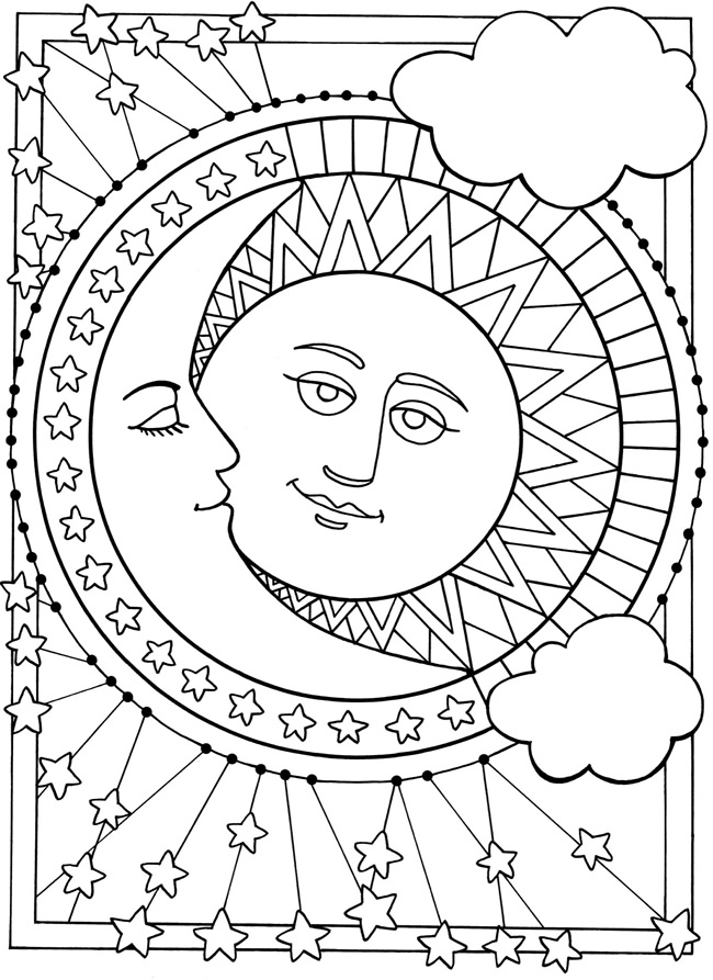 Coloring Page Sun Moon Stars | free coloring pages of moon and stars Coloring Page Sun Moon Stars | free coloring pages of moon and stars