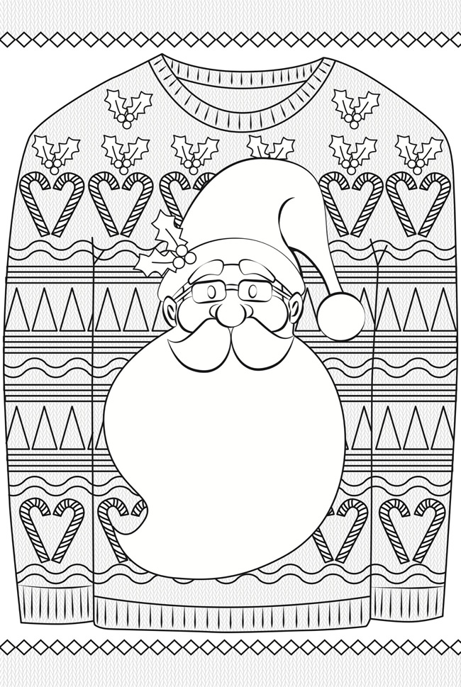 ugly christmas sweater coloring pages - photo #23