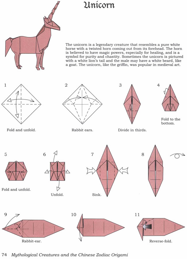 Mythological Creatures and the Chinese Zodiac Origami (Dover