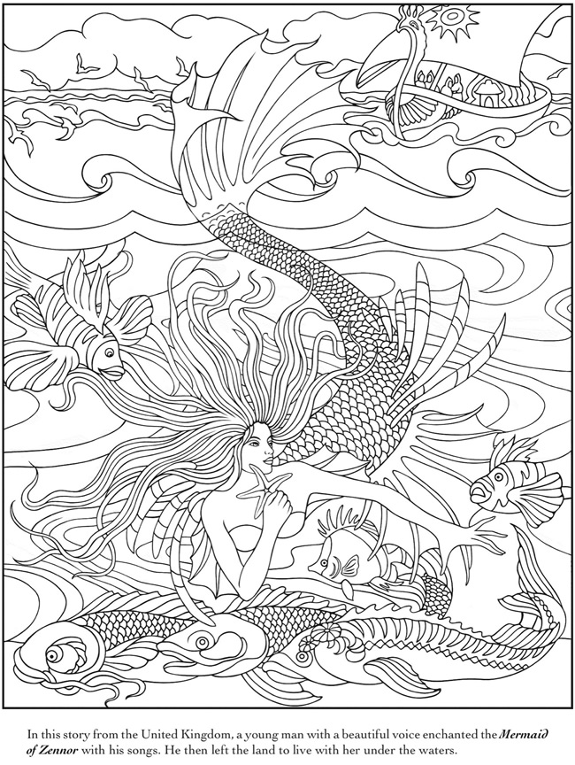 Enchanting Mermaids: Adult Coloring Book Designs [Book]