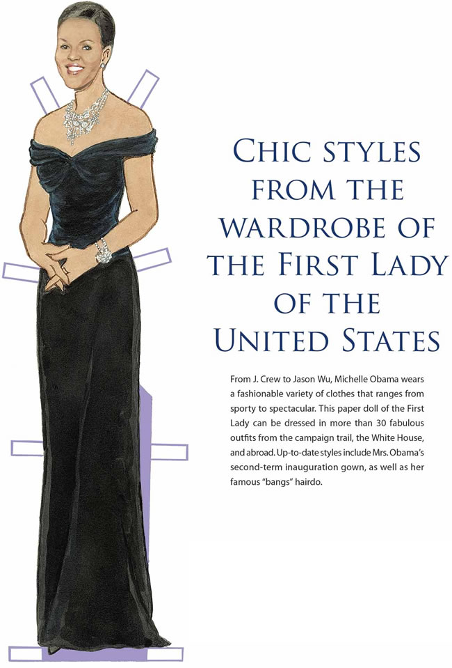 michelle obama paper dolls