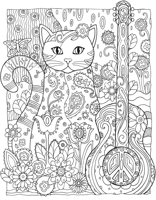 Dois pequenos gatos no jardim - Gatos - Coloring Pages for Adults