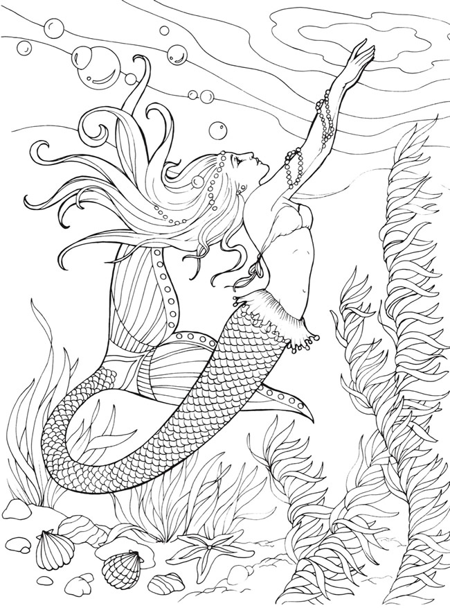 Pregnant Mermaid Pages For Adults Coloring Pages