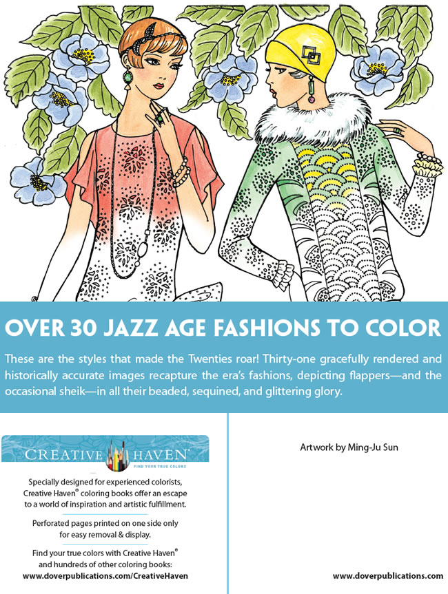 Free Printable Adult Coloring: Jazz Age Fashions 810496-back
