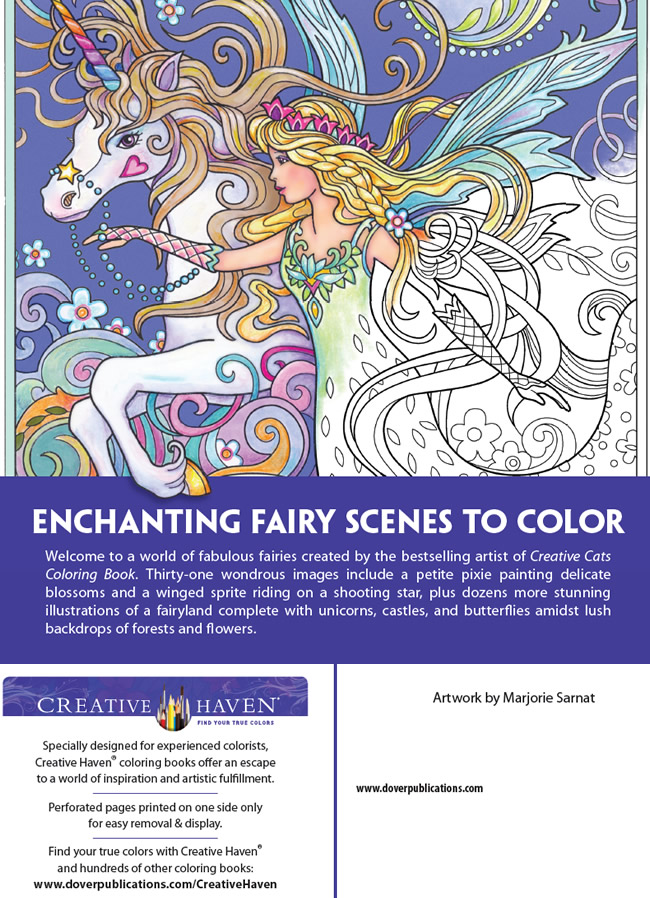 Free Printable Adult Coloring: Magical Fairies 824217-back