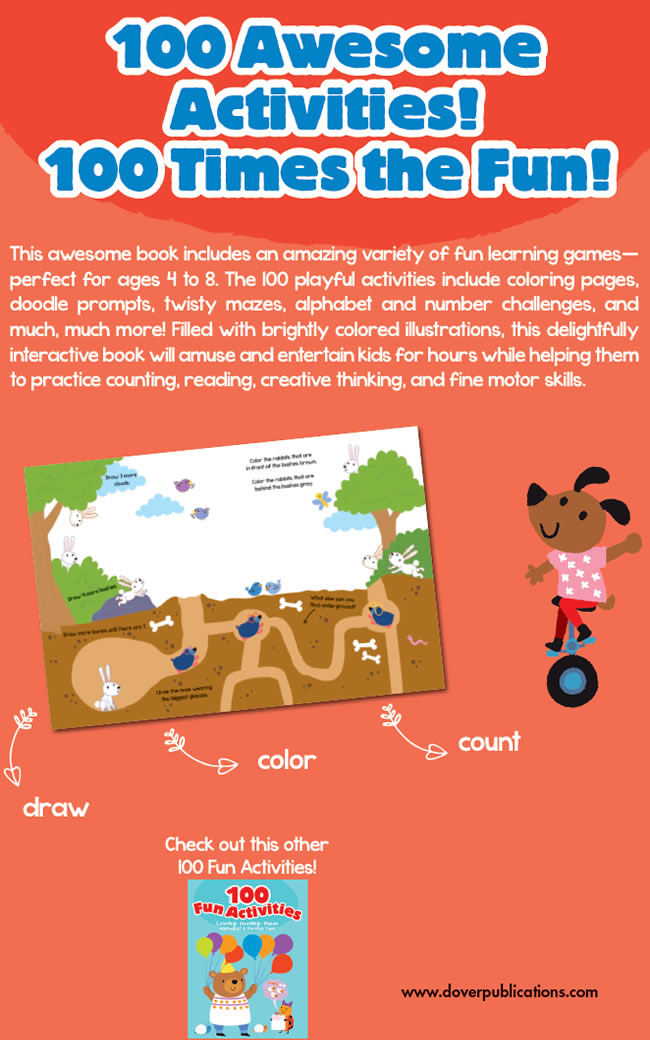 Free Kids Printable: 100 Fun Activities (ages 4-8) 842614-back