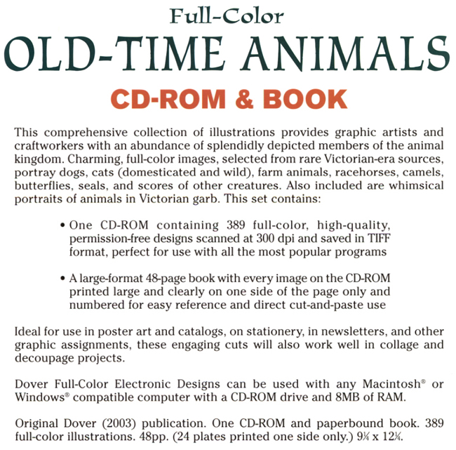 Full-Color Pets Illustrations CD-ROM and Book 